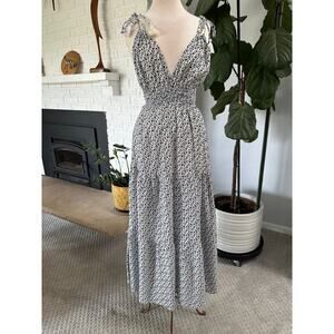 Kai‎ Aloha Ocean Love Women Maxi Dress Smocked Babydoll Lined Floral S NWOT